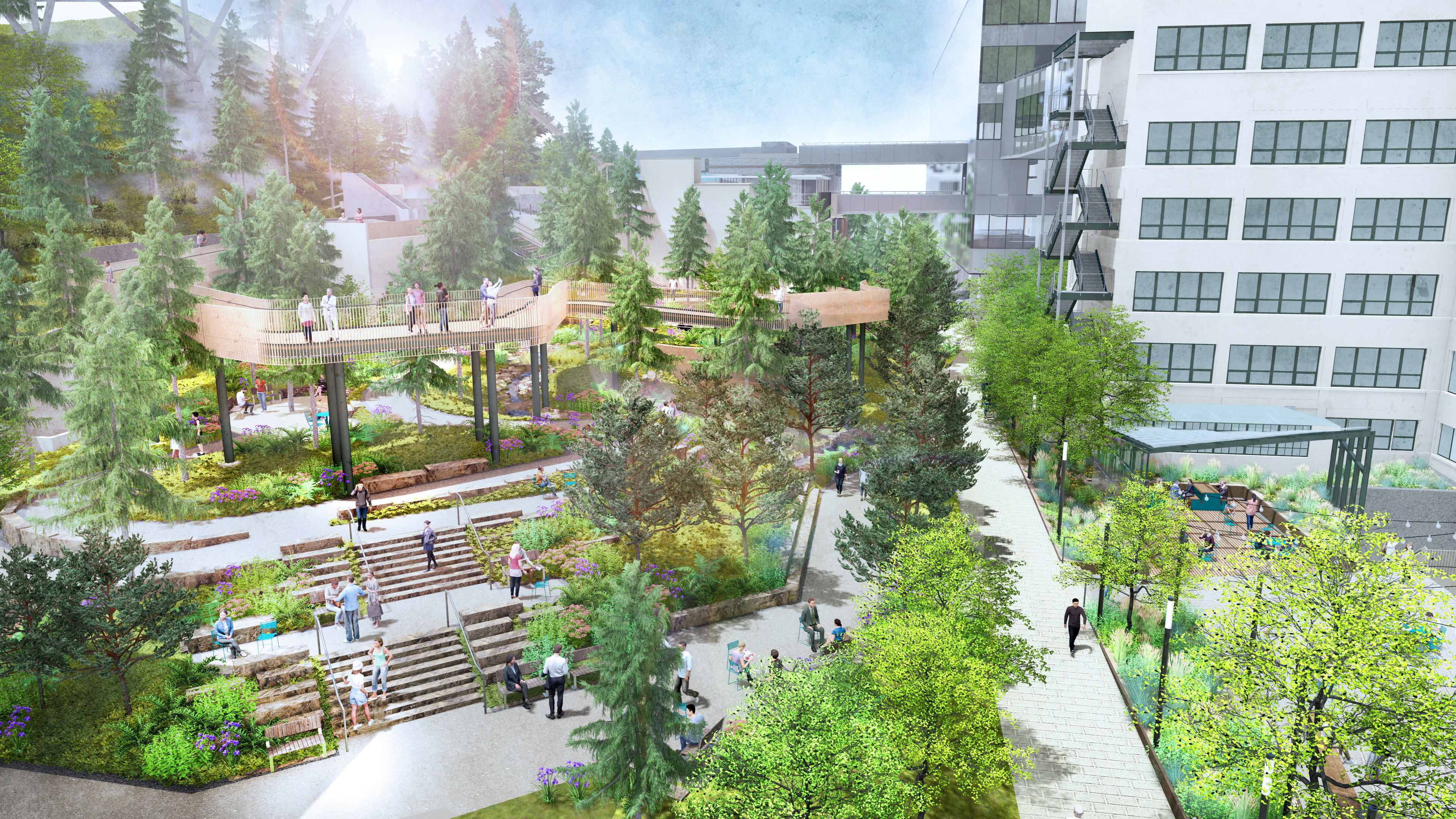 Latest rendering of the Parnassus Central Campus Site Improvements project.