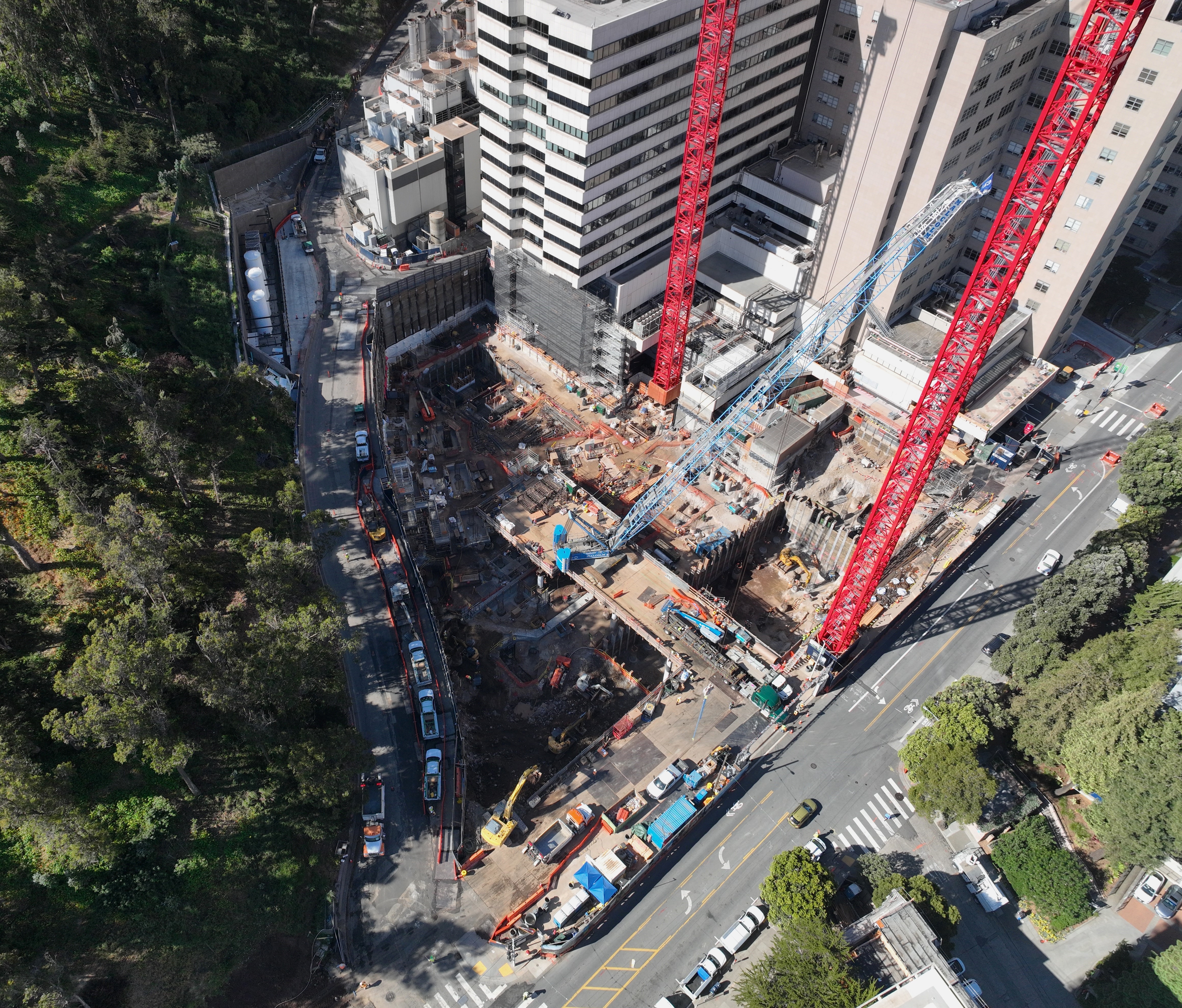 Construction site of UCSF Health Helen Diller Hospital as of May 2025.