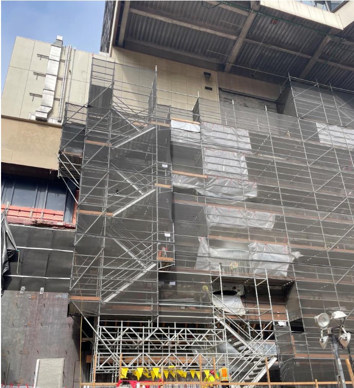 Construction is underway for a connection between the existing and new hospitals at Parnassus Heights.
