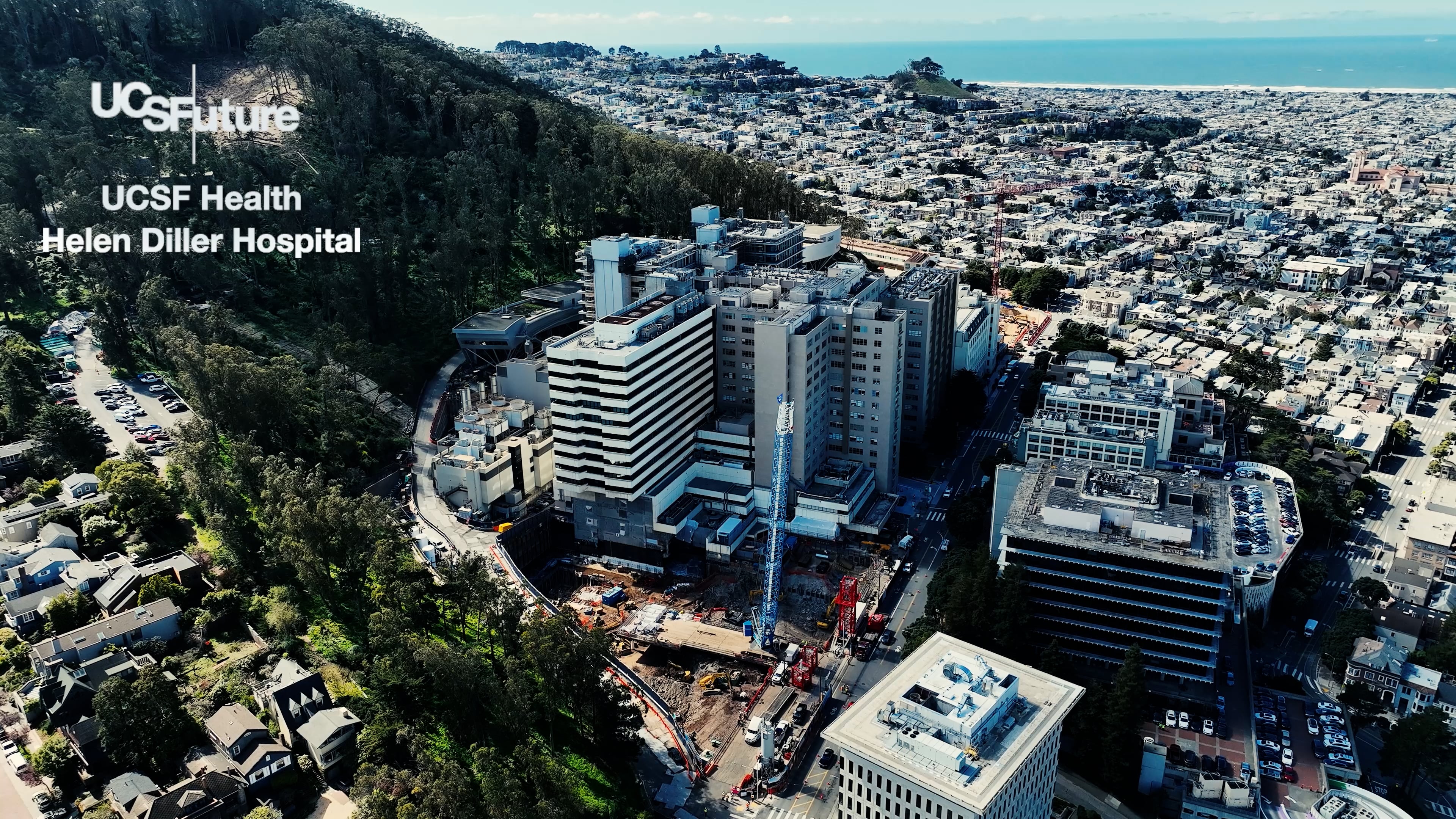 Helen Diller Hospital erects second tower crane in May 2025